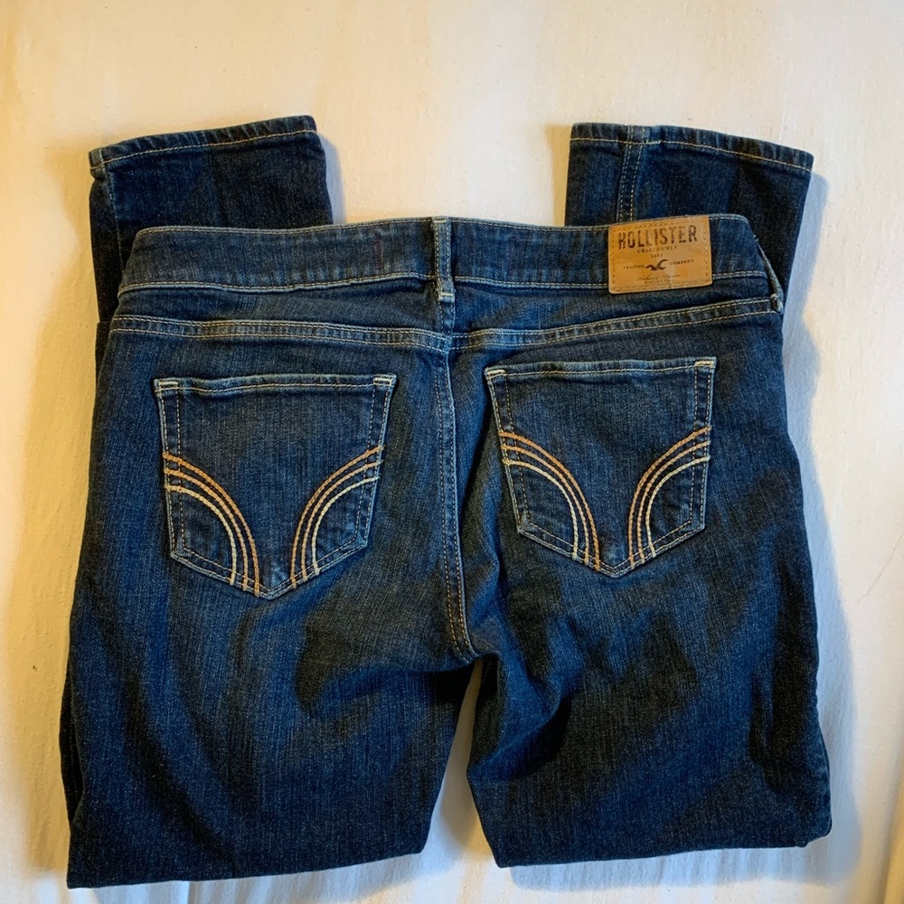 Hollister skinny dark blue jeans 5S short W27 L31